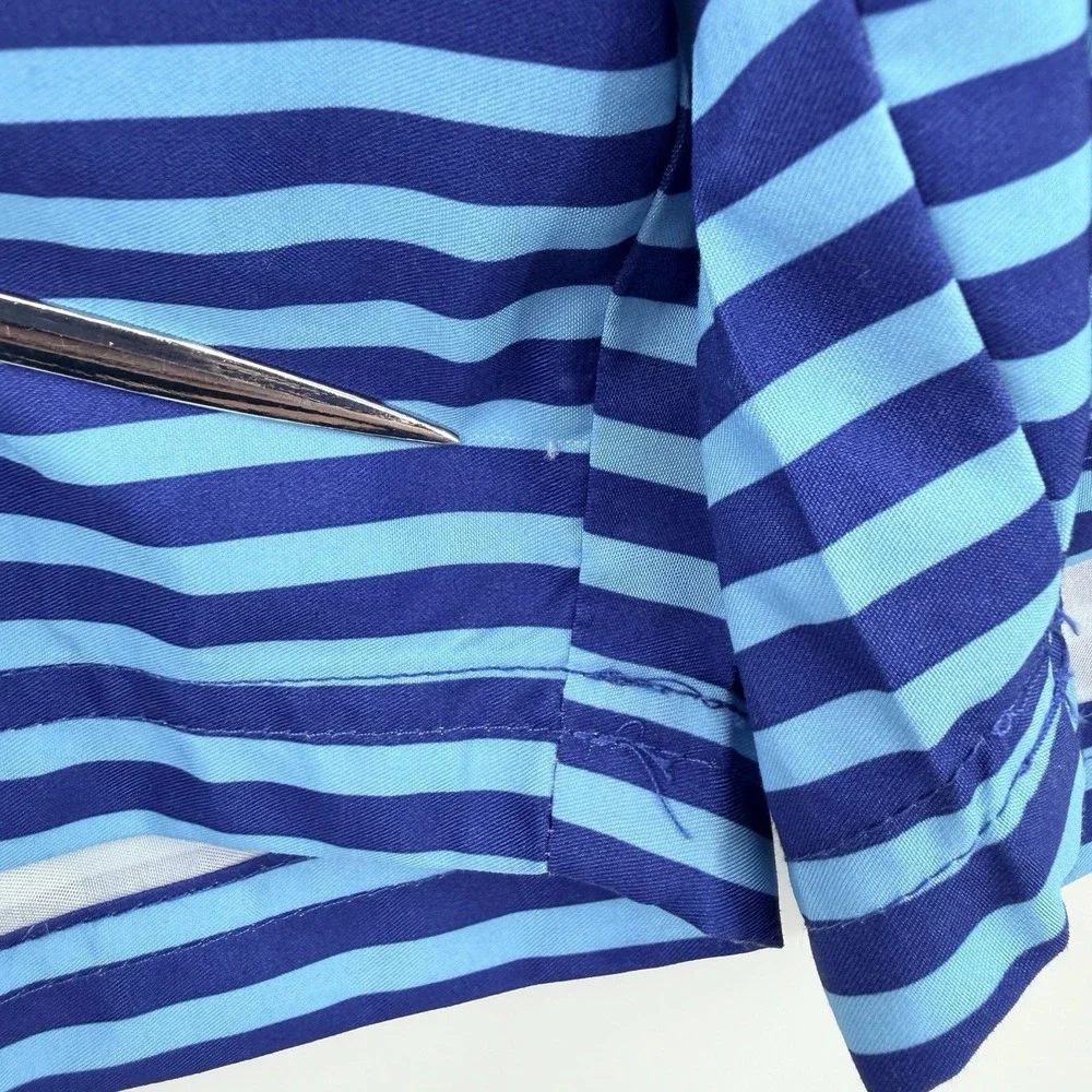 Club Room Swim Trunks Mens L Pink Blue Striped  Quick Dry Beach Shorts NEW